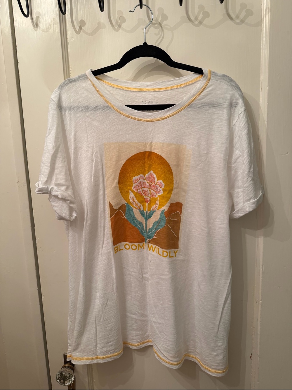 torrid White Graphic Tee with Yellow Accent